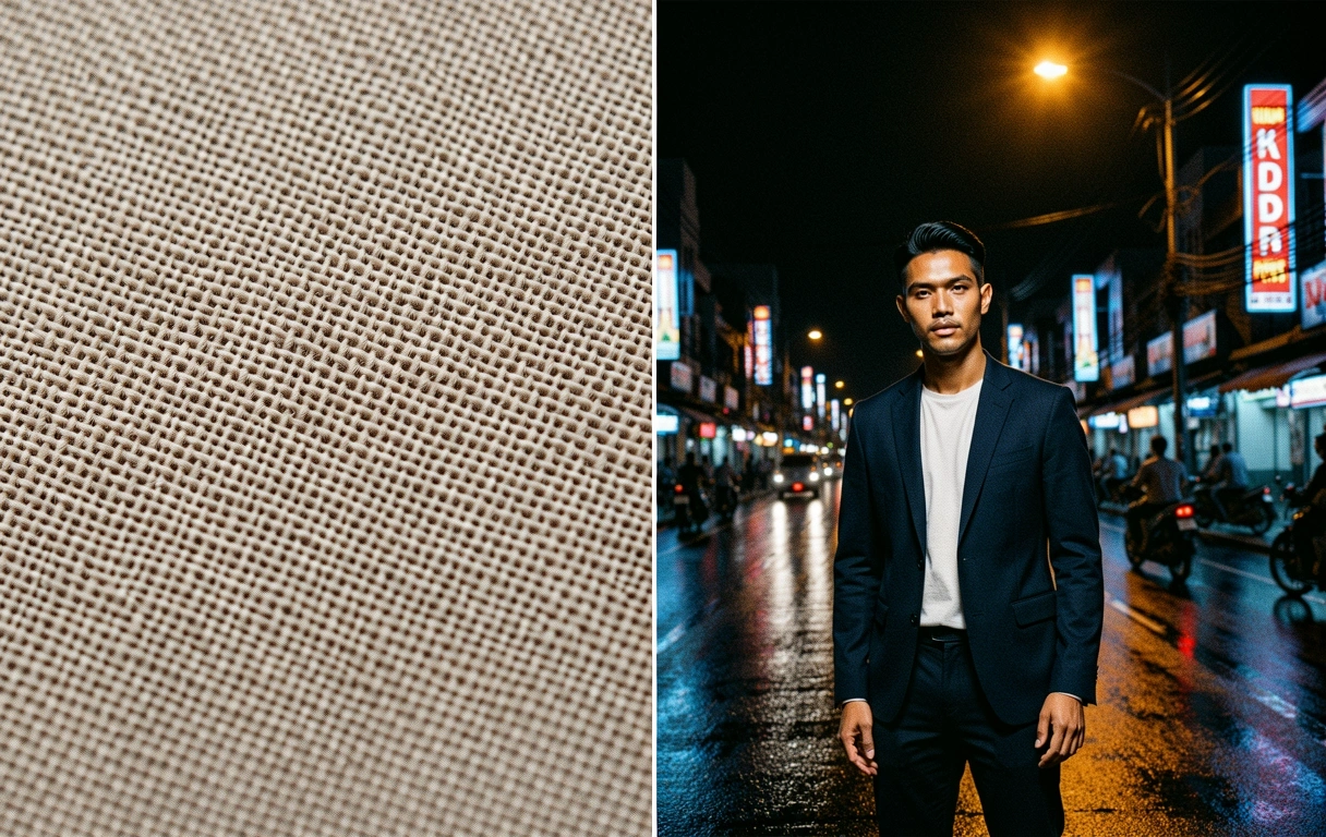 Textural comparison of luxury fabrics